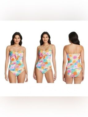 Bleu Rod Beattie Fresh Picks Knot Front Bandeau Tankini Top and Bikini Bottom